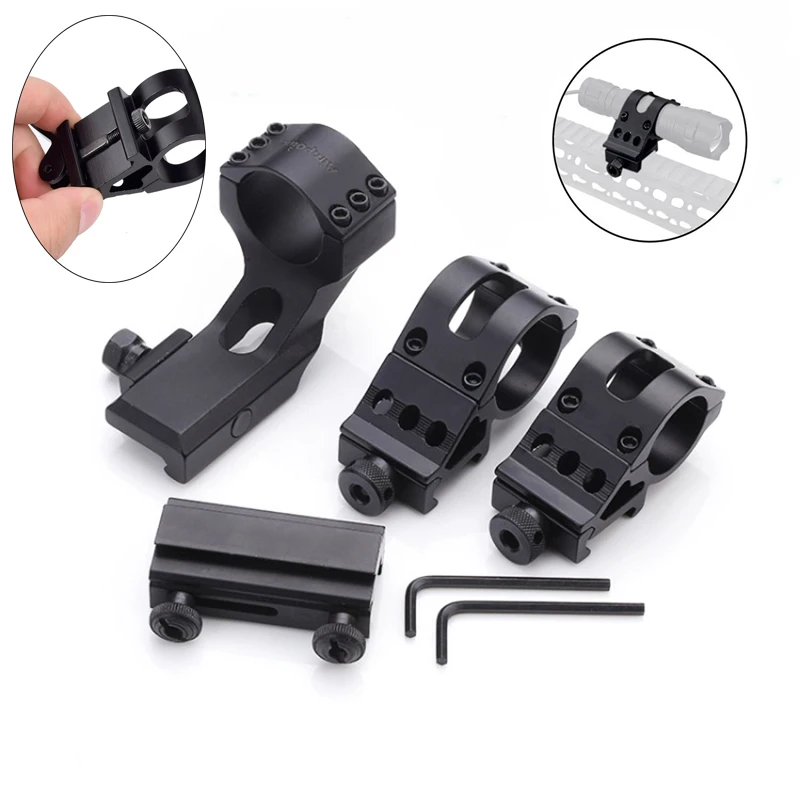 25.4mm/30mm Quick Release Offset Flashlight Scope Mount for Flashlight Scope 45 Degree Scope Mount Adapter Hunting Accessories