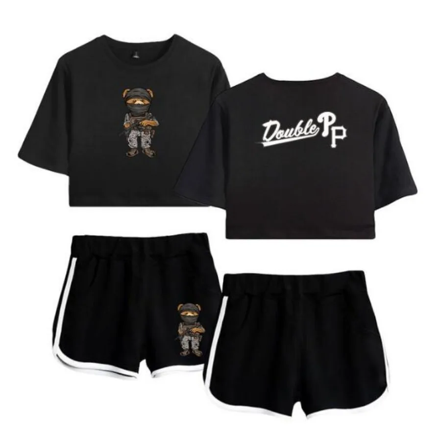 Летний женский комплект из топа и шортов двух предметов