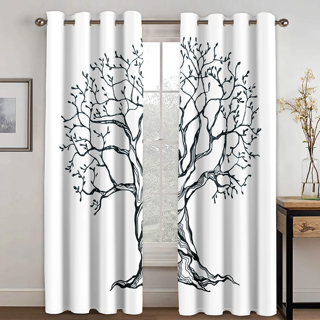 Занавеска с маленьким деревом и овечкой роскошная декоративная 3D занавеска для