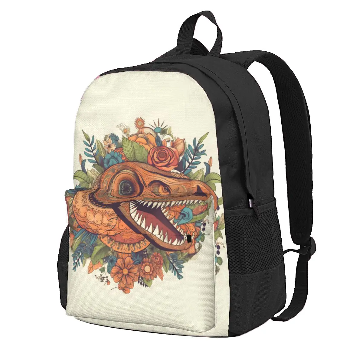 

Dinosaur Backpack Floral Mandala Animal Leisure Backpacks Boy Girl Daily Breathable High School Bags Design Rucksack