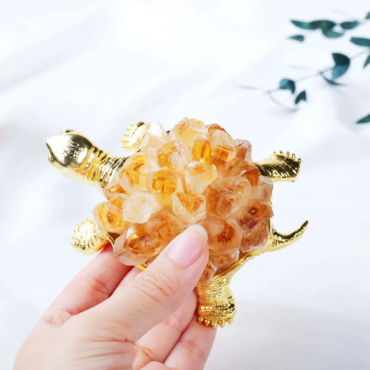 

Фигурки животных из натурального кристалла, 1 шт., черепаха, черепаха, цитрин, кластеры, украшения ручной работы, украшения для дома