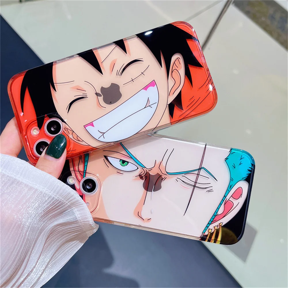 

Bandai Anime One Piece Phone Case For iPhone 14 11 12 13 Pro Max 14plus 13pro Soft Silicone Transparent Protection Cover Gift