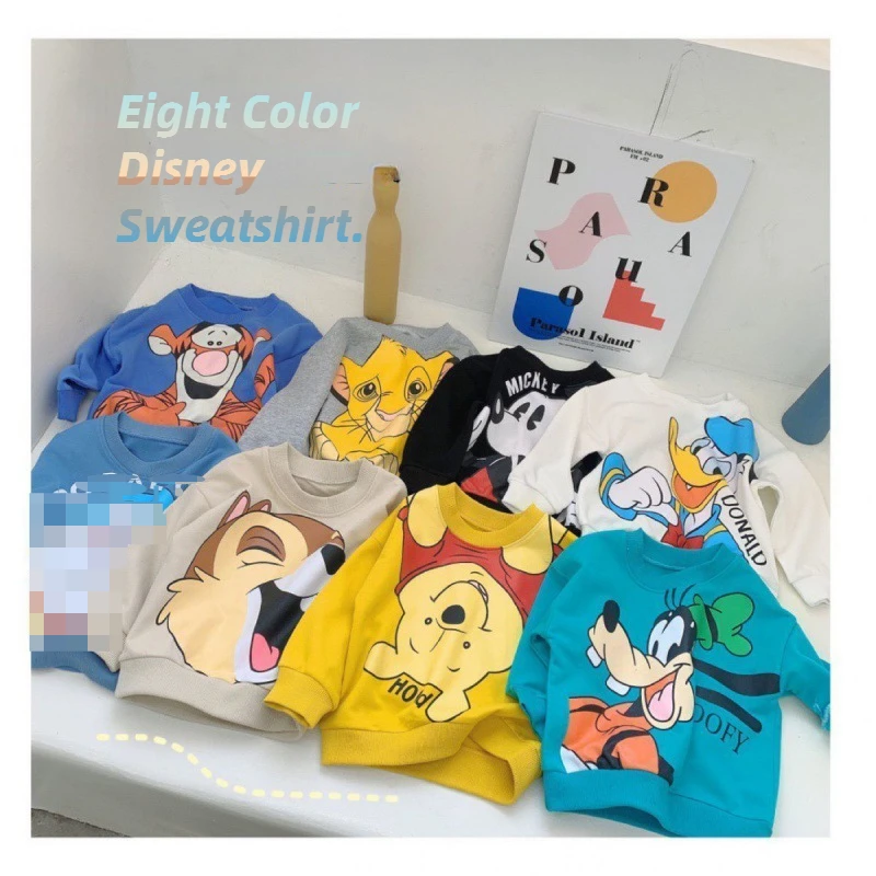 

Eight-color Disney Mickey Mouse Cartoon Sweater Tops Boys and Girls Children's Casual Spring and Autumn Trendy Pullover Tops