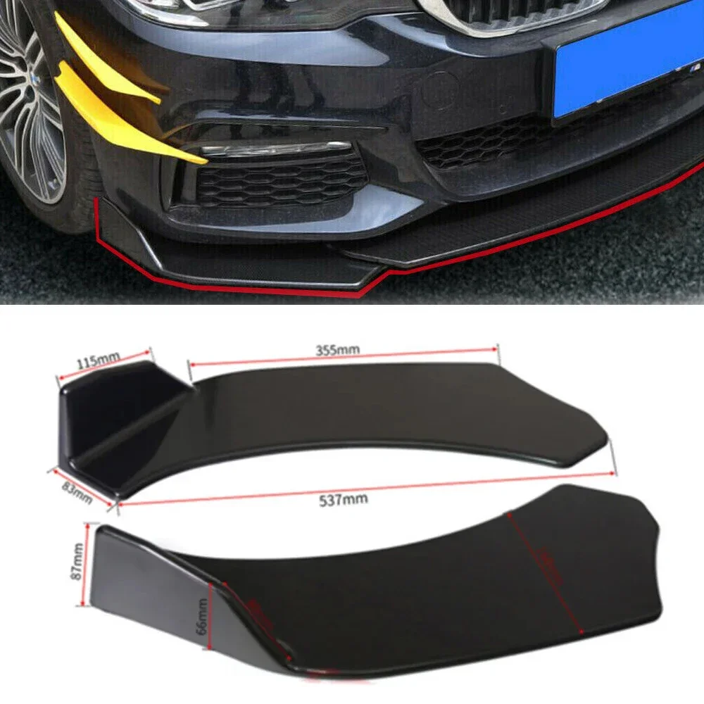Универсальный черный Автомобильный передний бампер 2 шт. сплиттер спойлер