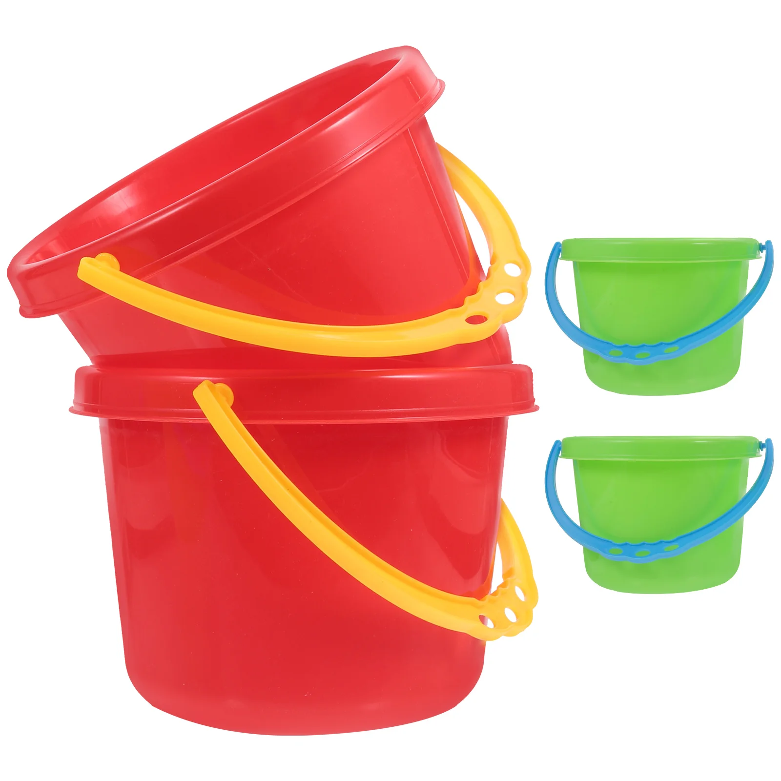 

4 Pcs Childern Beach Toy Bucket Sand Bucket Plastic Buckets Kids Barrel Pail Tools