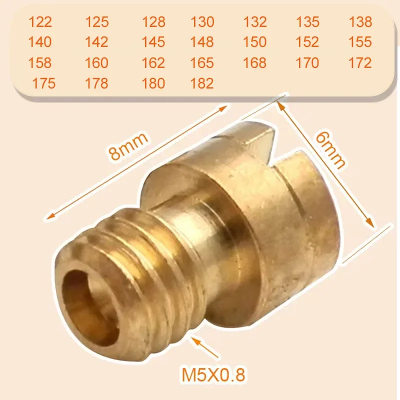 

5 мм мотоциклетная головка с круглой головкой M5X0,8 мм, размер 122-182 для карбюратора Keihin 8 мм 125 150cc 152QMI 157QMJ, скутер, мопед