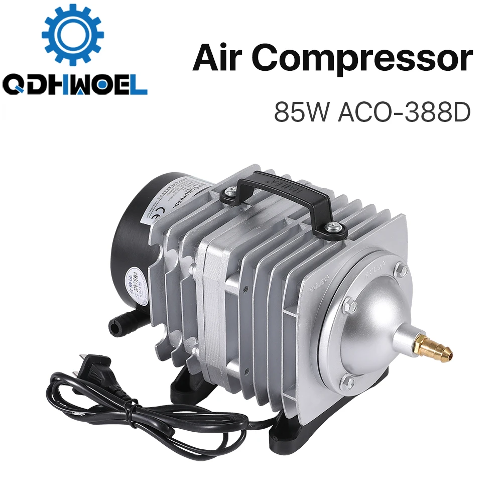QDHWOEL-compresor de aire magnético eléctrico, bomba de aire para máquina cortadora de grabado láser CO2, 85W, ACO-388D