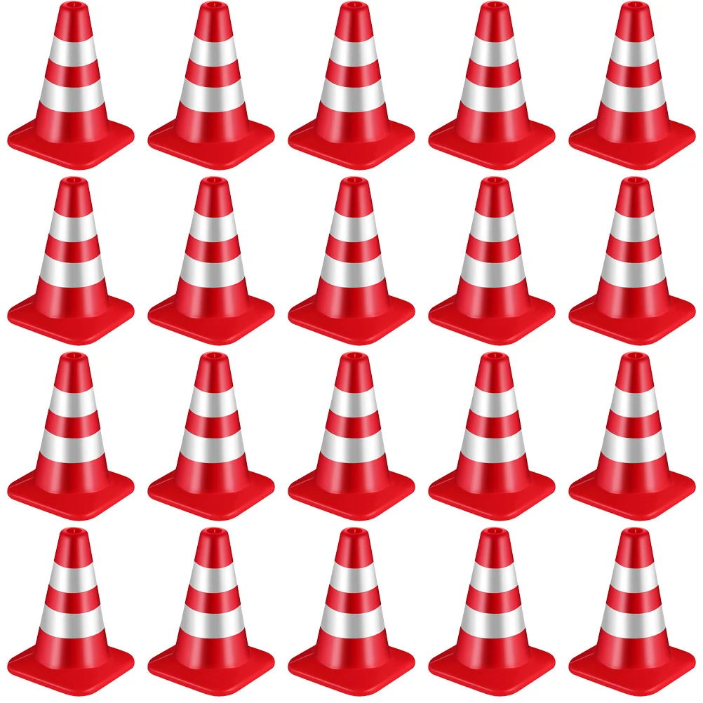 

Миниатюрные дорожные конусы, игрушечные модели из АБС-пластика, Обучающие игрушки, настольные украшения из песка, дорожные знаки для детей, 20 шт.