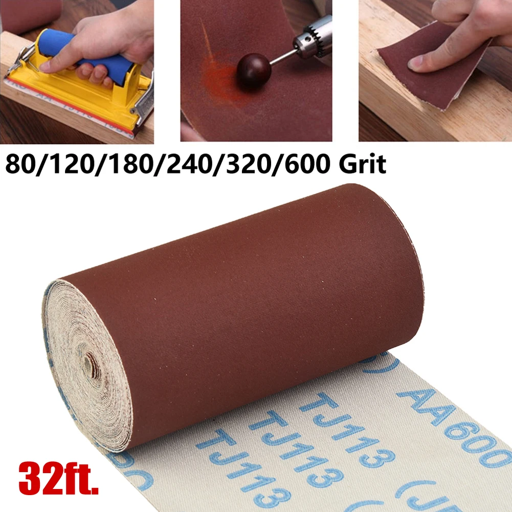 

10 Meters Emery Cloth Roll Polishing Sandpaper 80-600 Grit Grinding Sand Papers Tape Abrasive Tool For Woodworking