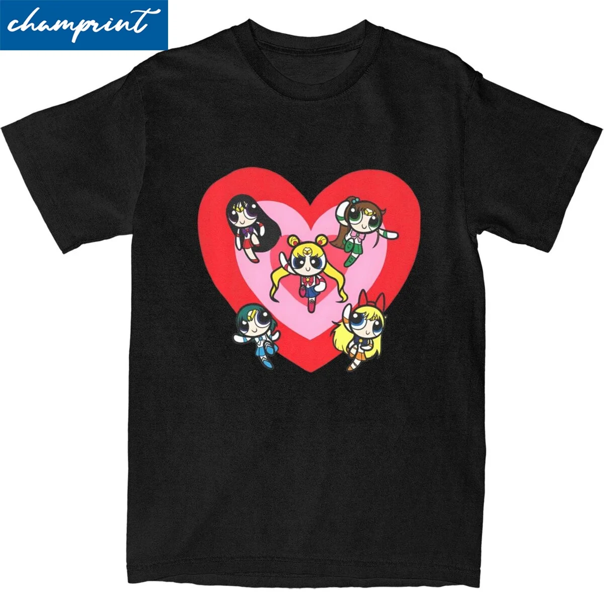 Мужская хлопковая футболка с круглым вырезом коротким рукавом и мультяшным