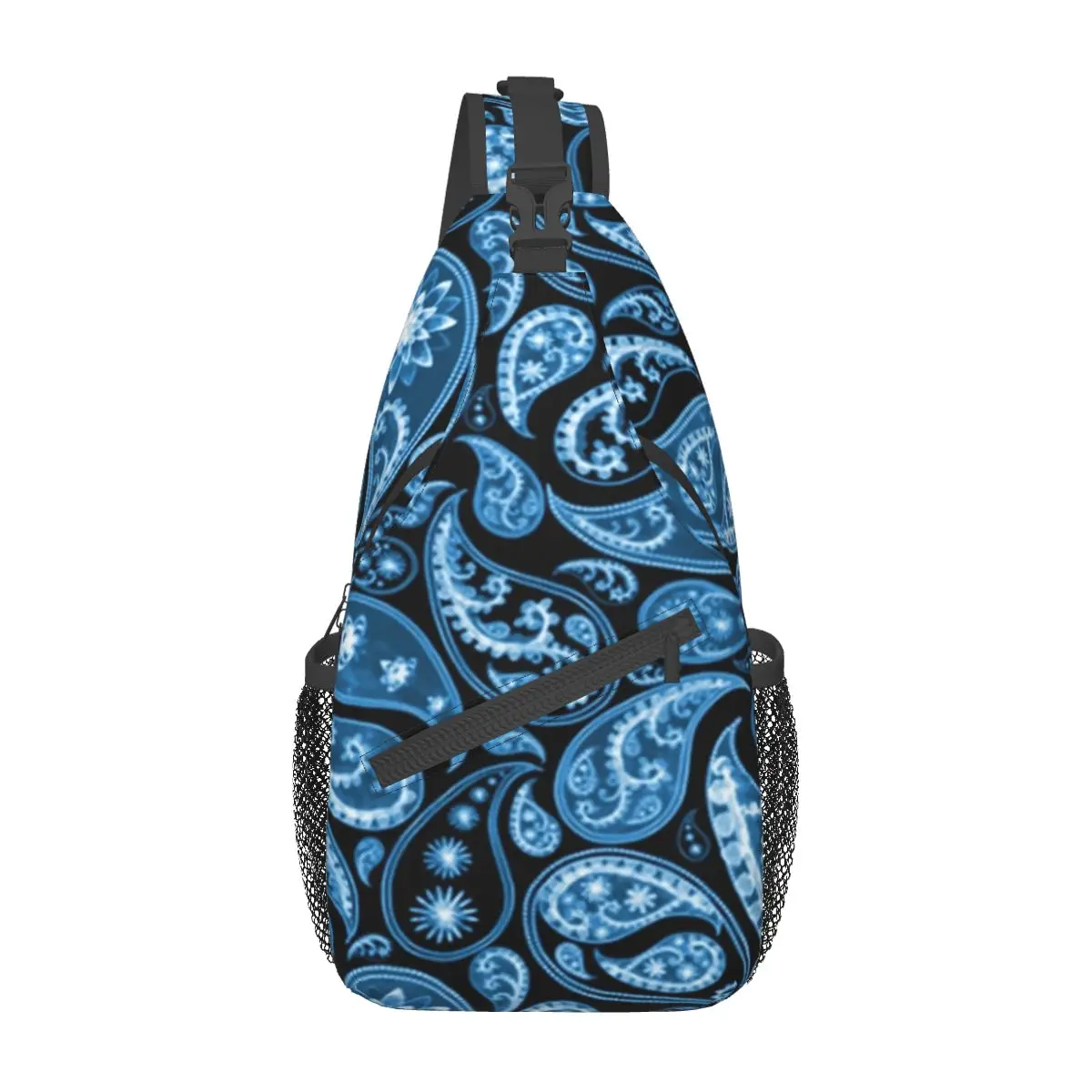 

Blue Paisley Paisley Chest Bags Boy Retro Floral Designer Shoulder Bag Leisure University Crossbody Bag Trip Outdoor Sling Bags