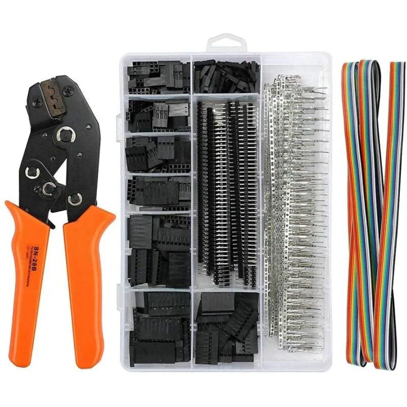 SN-28B+1550Pcs dupont crimping tool pliers terminal ferrule crimper wire hand tool set terminals clamp kit tool