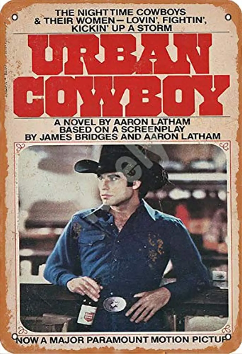 

Urban Cowboy Metal Vintage Tin Sign Wall Decoration 12x8 inches for Cafe Coffee Bars Restaurants Pubs Man Cave Decorative