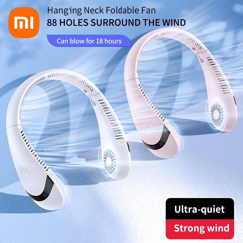 Xiaomi подвесной шейный вентилятор портативный складной безлопастный USB