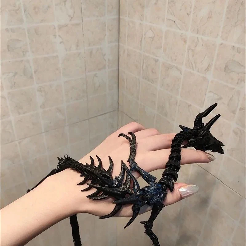 Фото Новая креативная 3D печать скелет дракона вращающаяся шарнирная подвижная модель забавные костяные драконы орнамент декор для рабочего стола детский подарок №4