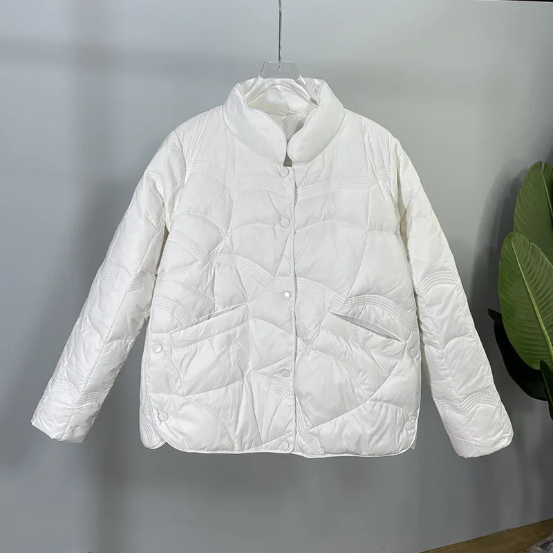 Down Jacket Women's Short Section 2022 Autumn Winter New Light And Warm Fashion All-Match Simple 90 White Duck Down Coats Female