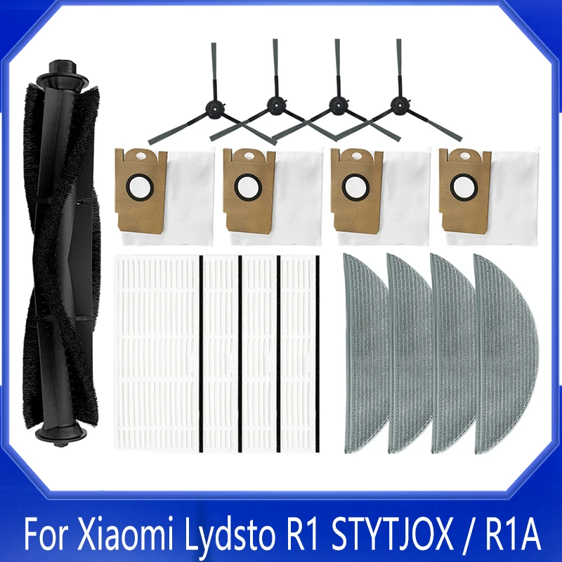 

Spare Part For Xiaomi Lydsto R1 STYTJOX / R1A / R1 Pro / S1 Main Side Brush Hepa Filter Dust Bag Mop Cloth Rag Accessory Kit