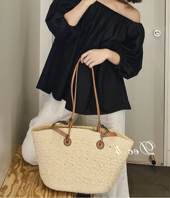 

125155 Fashion Classic Trendy Luxury Design New Straw Bag High-capacity Women Messenger Bag