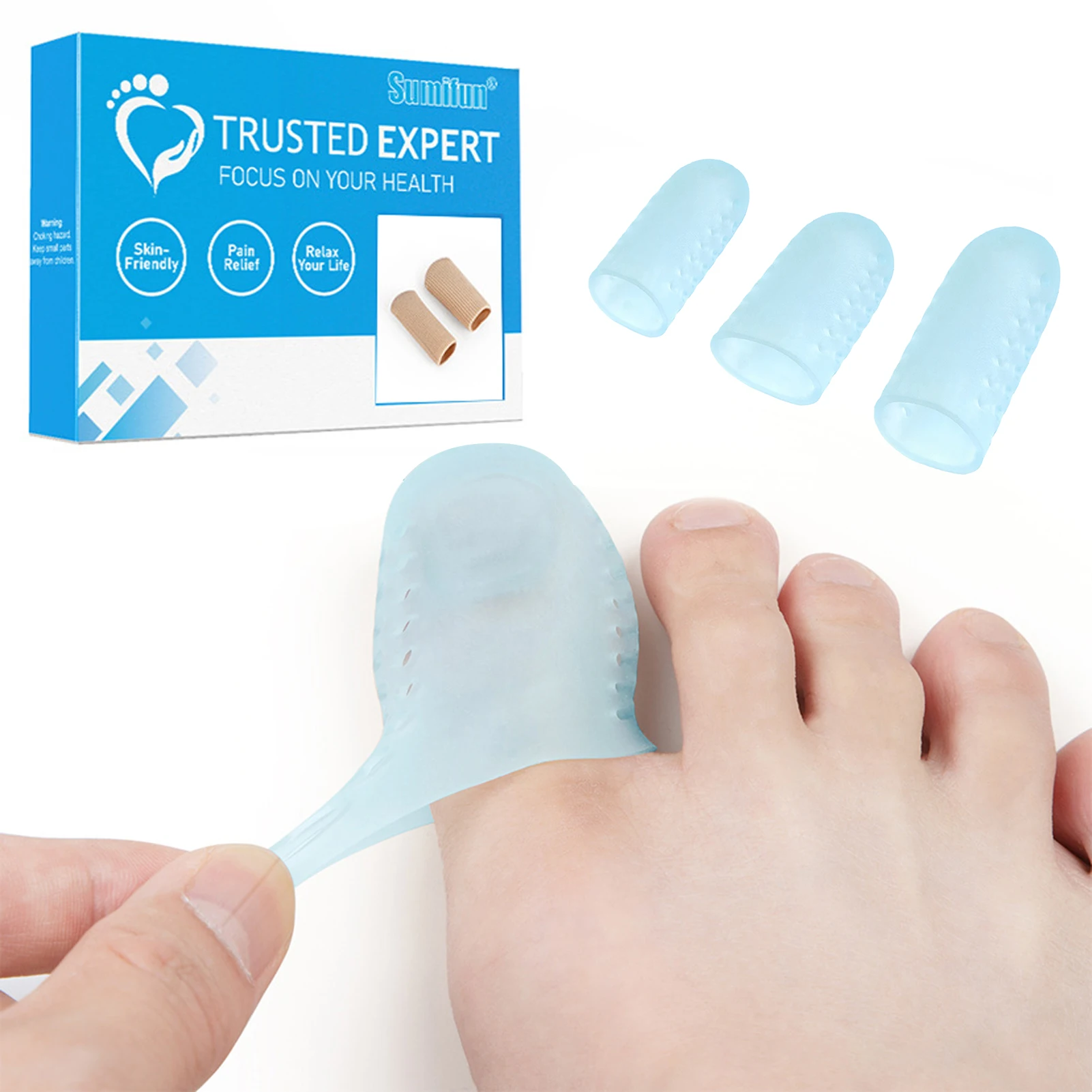 

New Silicone Toe Sleeve Gel Toe Cap Cover Protector For Corn Blisters Pain Relief Finger Gel Tube Bunion Massager Insoles