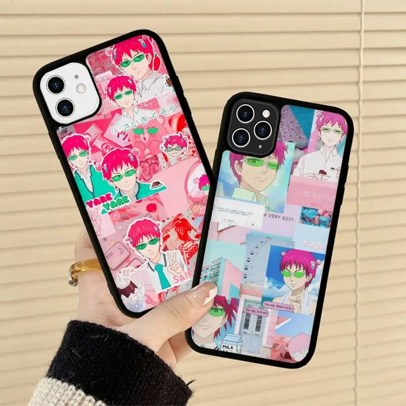 

The Disastrous Life of Saiki K Saiki Kusuo Phone Case Silicone PC+TPU Case for iPhone 11 12 13 Pro Max 8 7 6 Plus X SE XR
