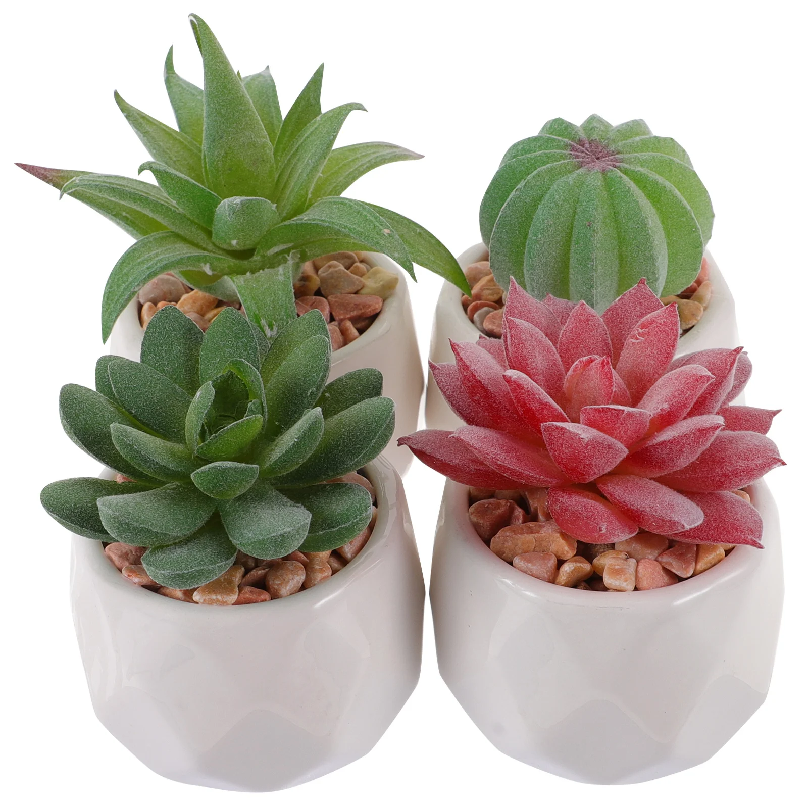 

4 Pcs Artificial Plants Indoor Simulation Succulent Ornaments Succulents Bulk 11X6.5cm Tiny Bonsai Decor Plastic Small Pots