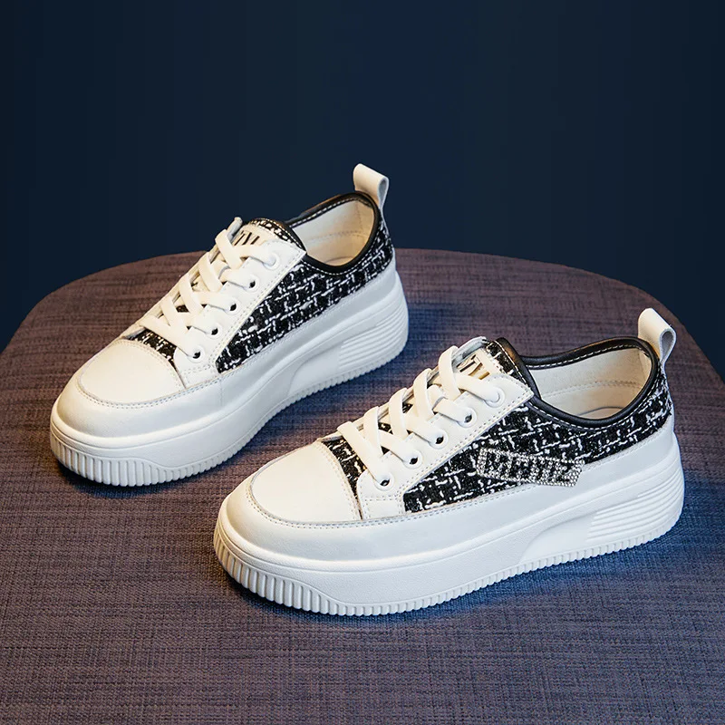 

Thick Soled Leather Shoes for Women 2023 Spring Autumn New Designer Platform Shoes Women Zapatos De Mujer Sneakers