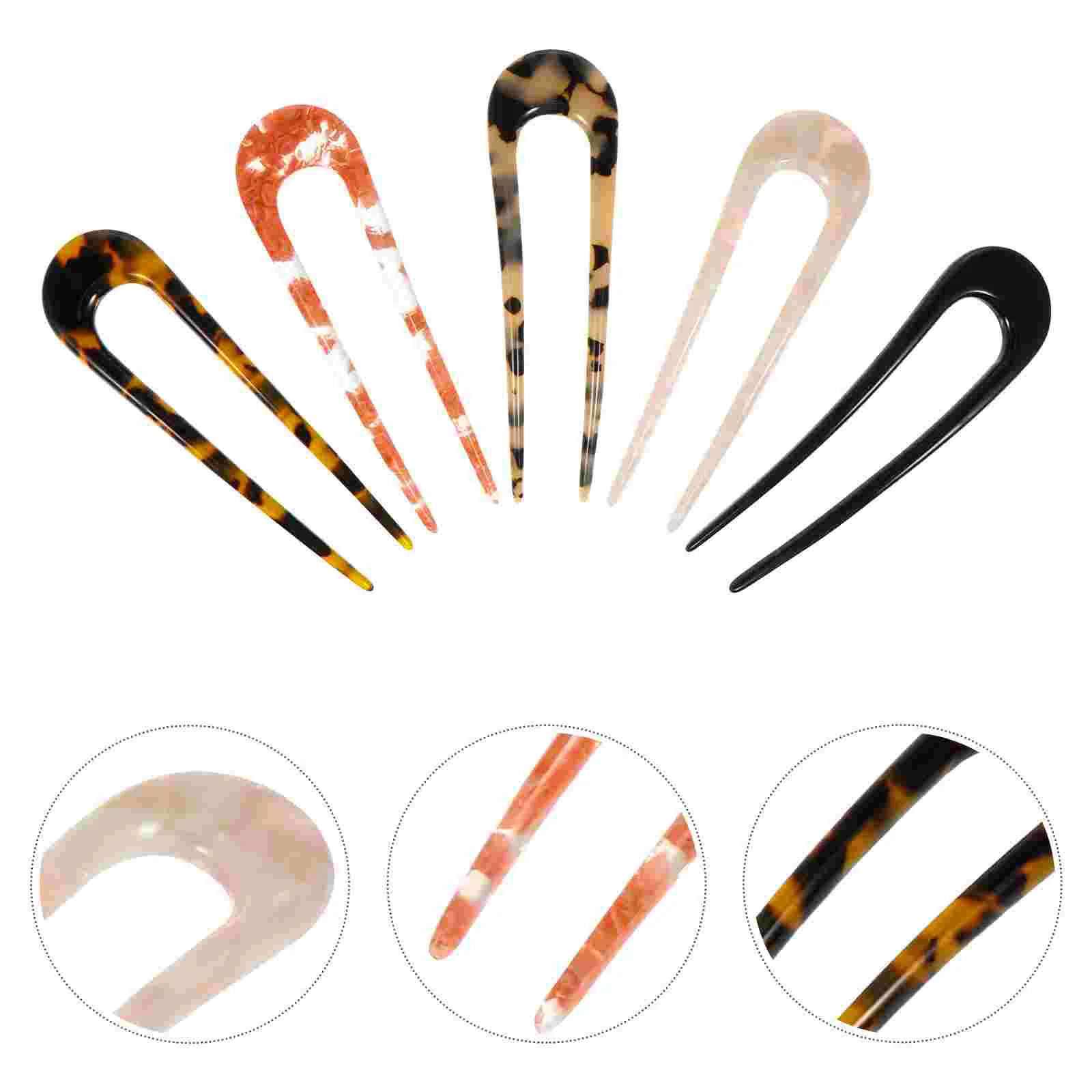 

U-shaped Acetate Hairpin Clips Hairpins Girls Retro Women Lady Barrettes Sticks Vintage Forks Accessories