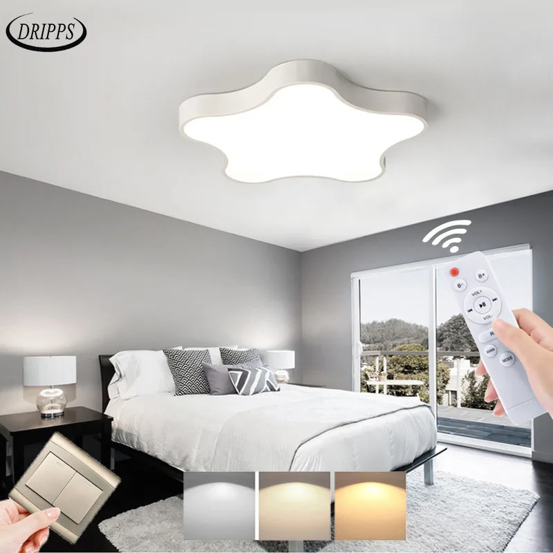 

Современная светодиодная потолочная лампа в скандинавском стиле для спальни, потолочный светильник с пятиконечными звездами для детской комнаты, лампа для коридора, прямой потолочный светильник