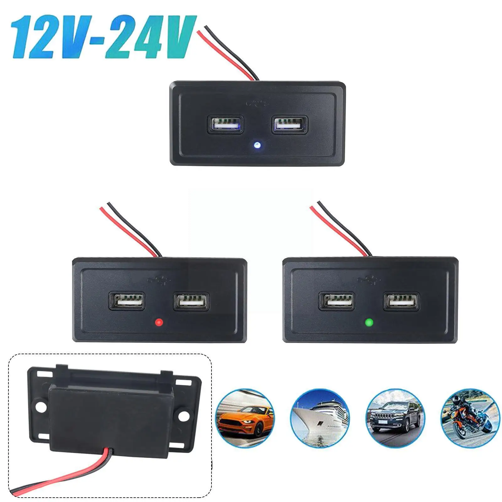 

Car Charger Dc5v/3.1a Dual Usb Ports Charger Socket Fast Car Phone Charger With Led Indicator For 12v/24v Car Rv Truck U4k3