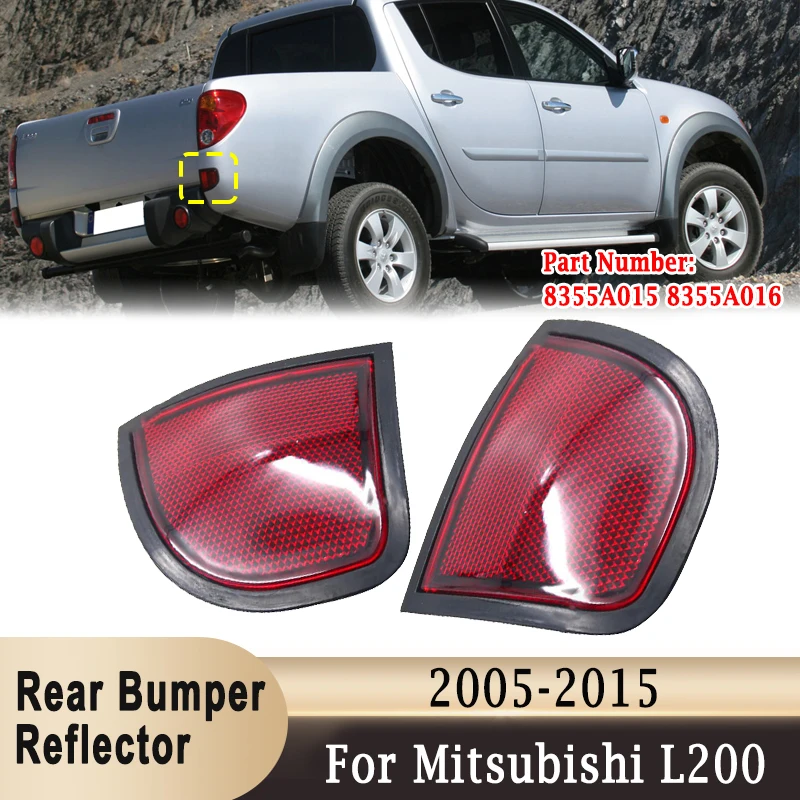 

Rear Bumper Reflector for Mitsubishi L200 TRITON 2005-2015 Rear Tail Light Parking Brake Fog Signal Light #8355A015 8355A016