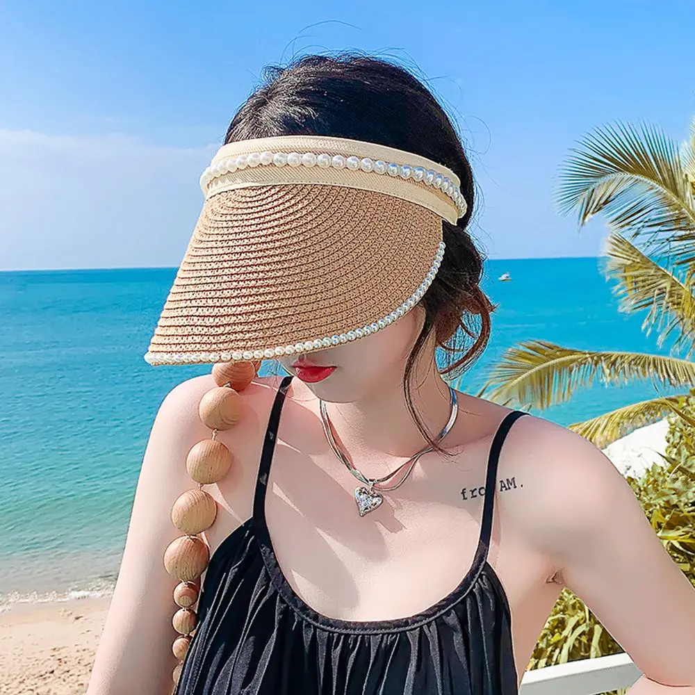 

Шляпа женская Соломенная с козырьком, элегантный головной убор для отдыха на природе, с защитой от солнца, летний топ, Пляжная шапка