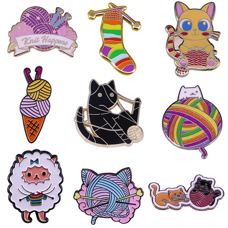 Эмалированная заколка для вязания носков радужных булавка лацканов одежды броши