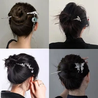 silver butterfly hairpin moon sword punk style niche irregular hairpin fashion daily hairpin hair accessories for women tiaras