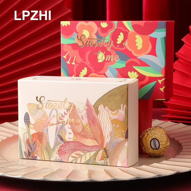 

LPZHI 5Pcs Cookie Boxes Party Handmade Pastry Treat Boxes For Chocolate Strawberries Birthday Gift Presents Favors Sweet Time
