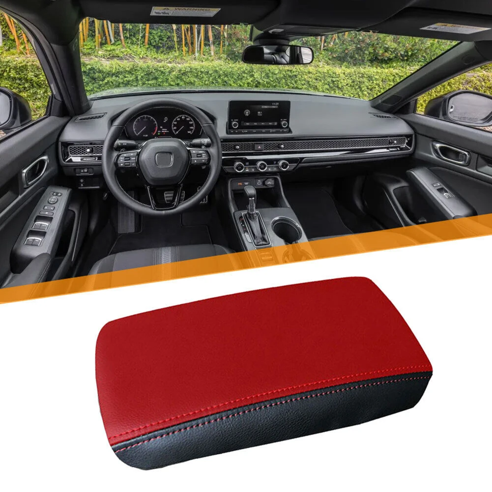 

Cover ​Armrest Cover Car Armrest Leather Microfiber Microfiber Leather For Honda Civic Sedan 2022 Car Accessories