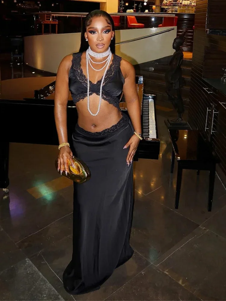 Ueteey летний женский комплект из 2 предметов сексуальные узкие кружевные лоскутные