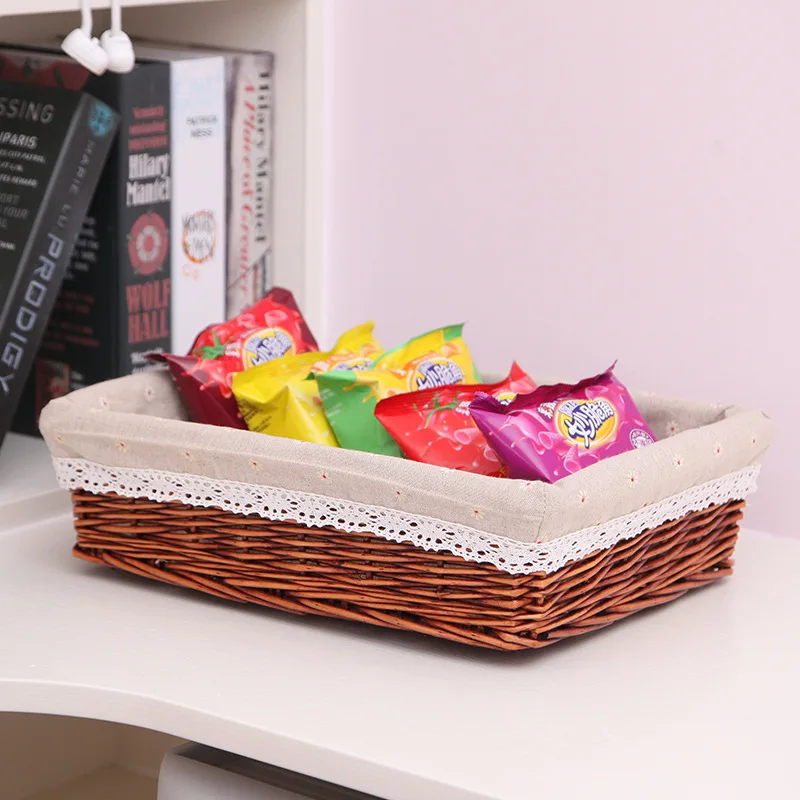 

Handmade Straw Woven Storage Basket Organizer Box Makeup Foldable Stationery Toy Sundries Underwear Storage Box Home Supplies
