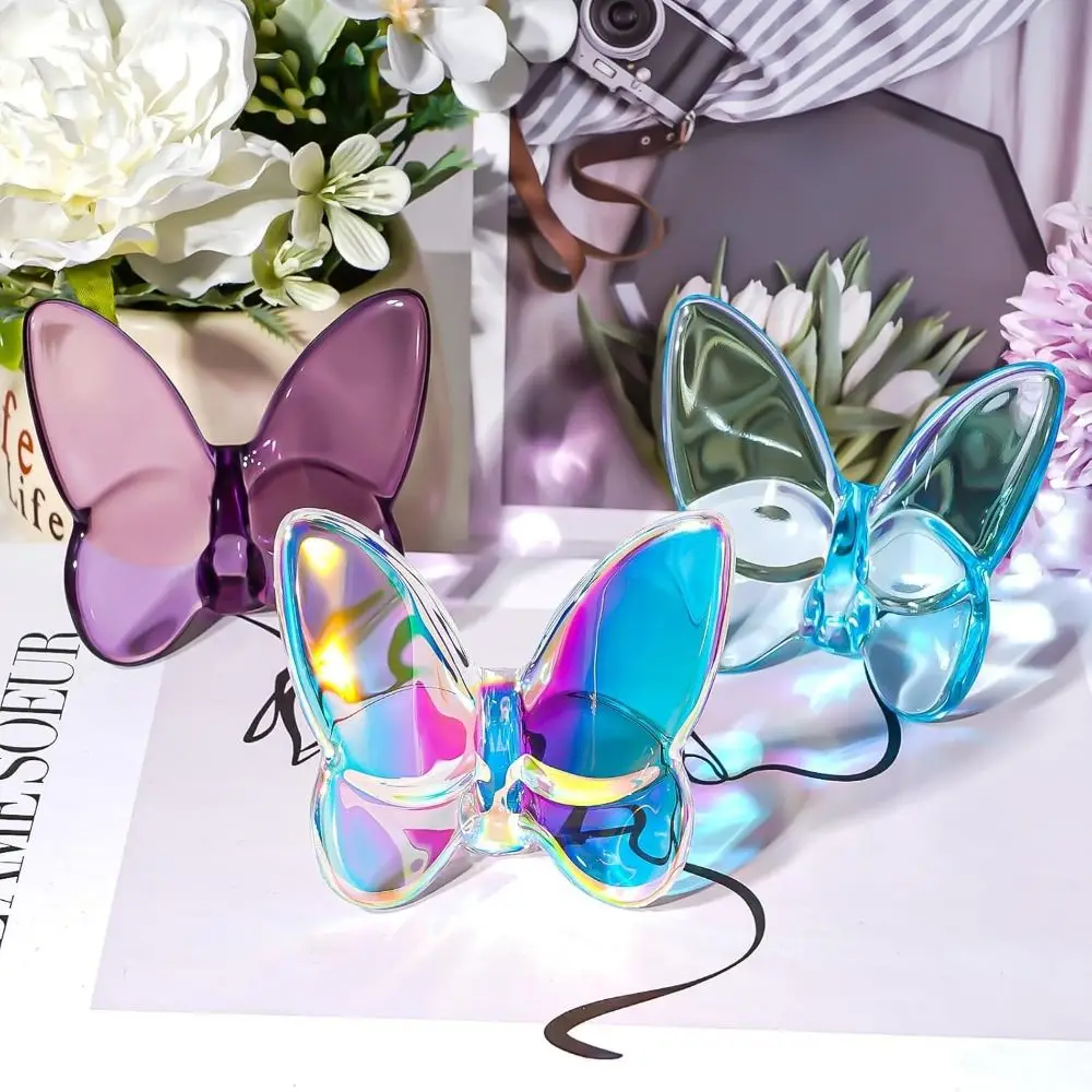 Многоцветные хрустальные фигурки бабочек светоотражающие прозрачные