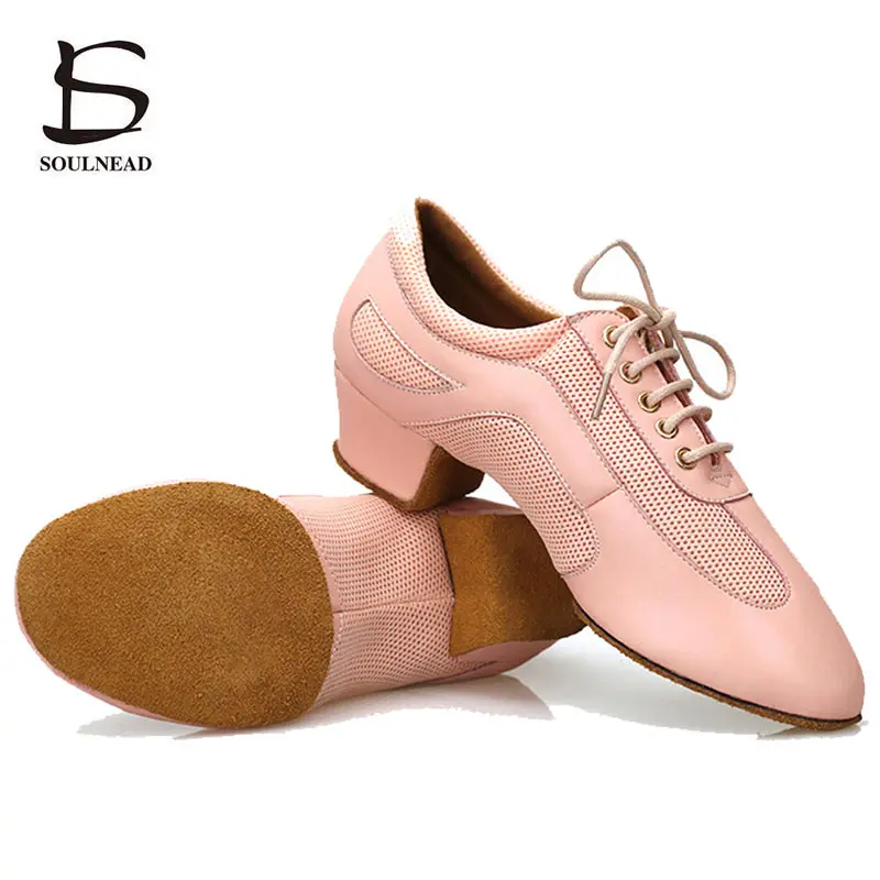 Ladies Jazz Latin Dance Shoes Women's Tango Soft Leather Mesh Ballroom Salsa Dancing Training Shoes zapatos de baile de mujer