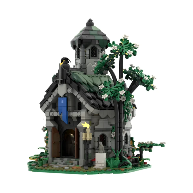 

NEW 2094pcs MOC European Medieval Street View Black Monarch's Mausoleum DIYcreative ideas Retro child Toy Gift building blocks