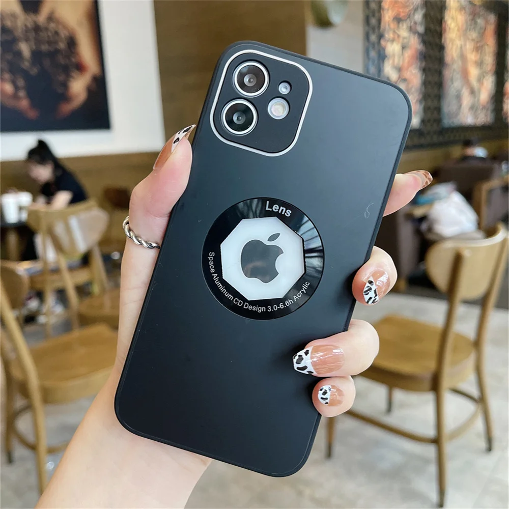 

For Iphone 13 12 11 Pro Max Luxury Matte AG Glass Case Clear Hollow Anti Drop Protection Cover For Iphone 7 8 Plus X Xr Xs Max