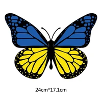 ukraine flag butterfly patches iron on transfers for clothing thermoadhesive patches on clothes girls t shirts badge stickers