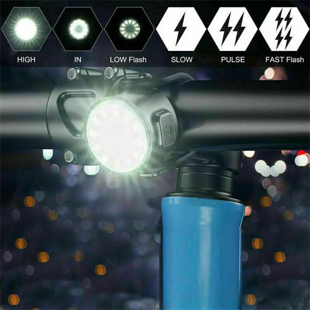 

Waterproof Tail Light USB Rechargeable Hazard Headlamp Bike Light Bicycle Lamp Torch