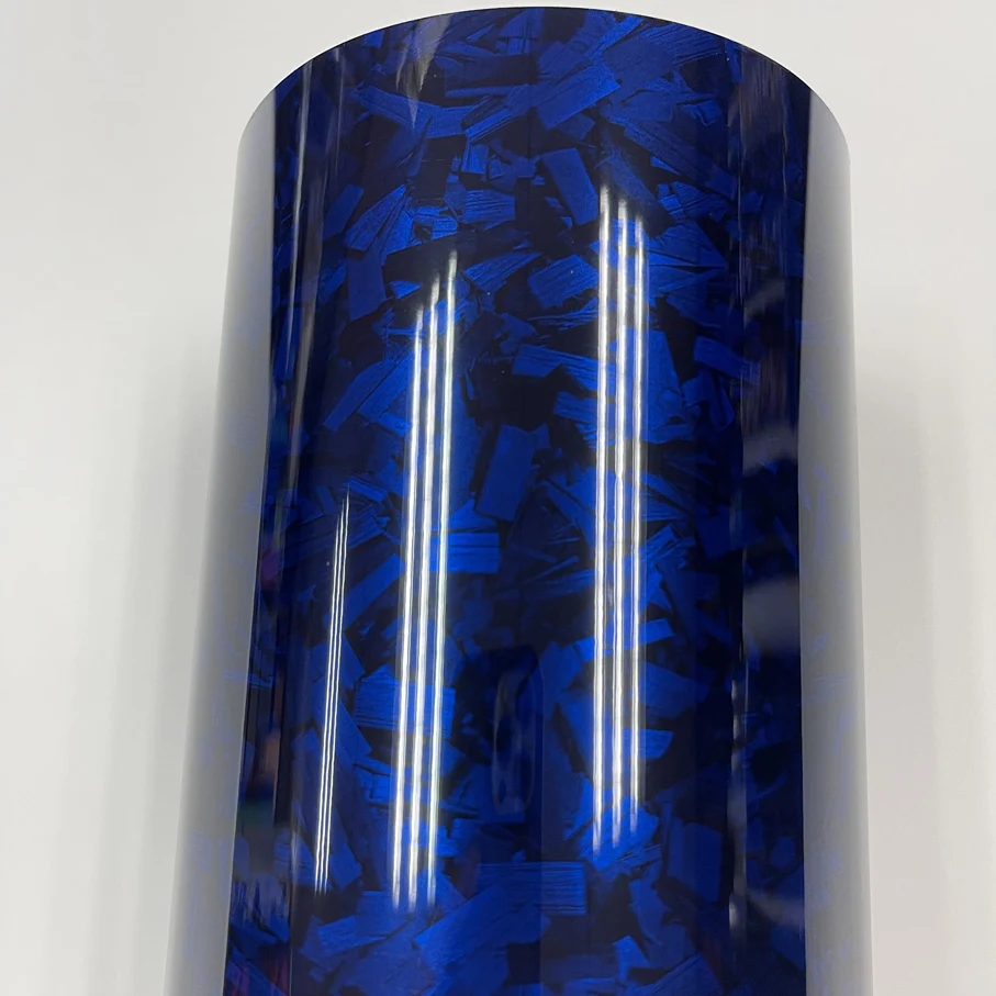 Высокоглянцевая синяя кованая пленка из углеродного волокна ПЭТ-покрытие Voiture