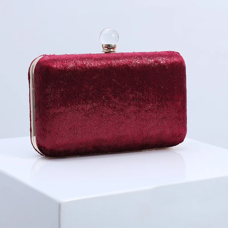 Ladies Elegant Evening Bags 2023 Classic Fashion Clutches Wedding Party Handbags Wine Red Clutch For Women Chain Shoulder Bag
