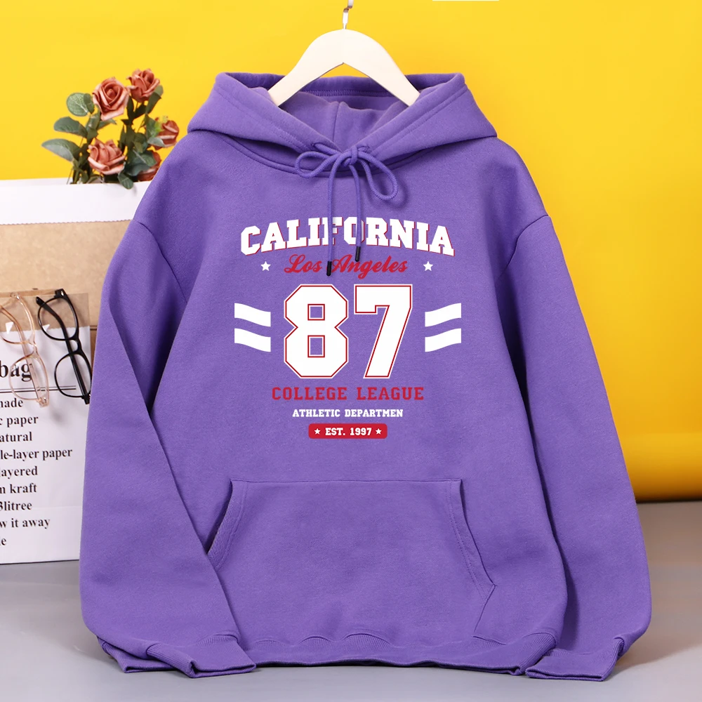 

Los Angeles, California EST.1997 Street Letter Prints Hoodies Female Fashion Outdoor Hoodie Autumn Soft Hooded Casual Warm Tops