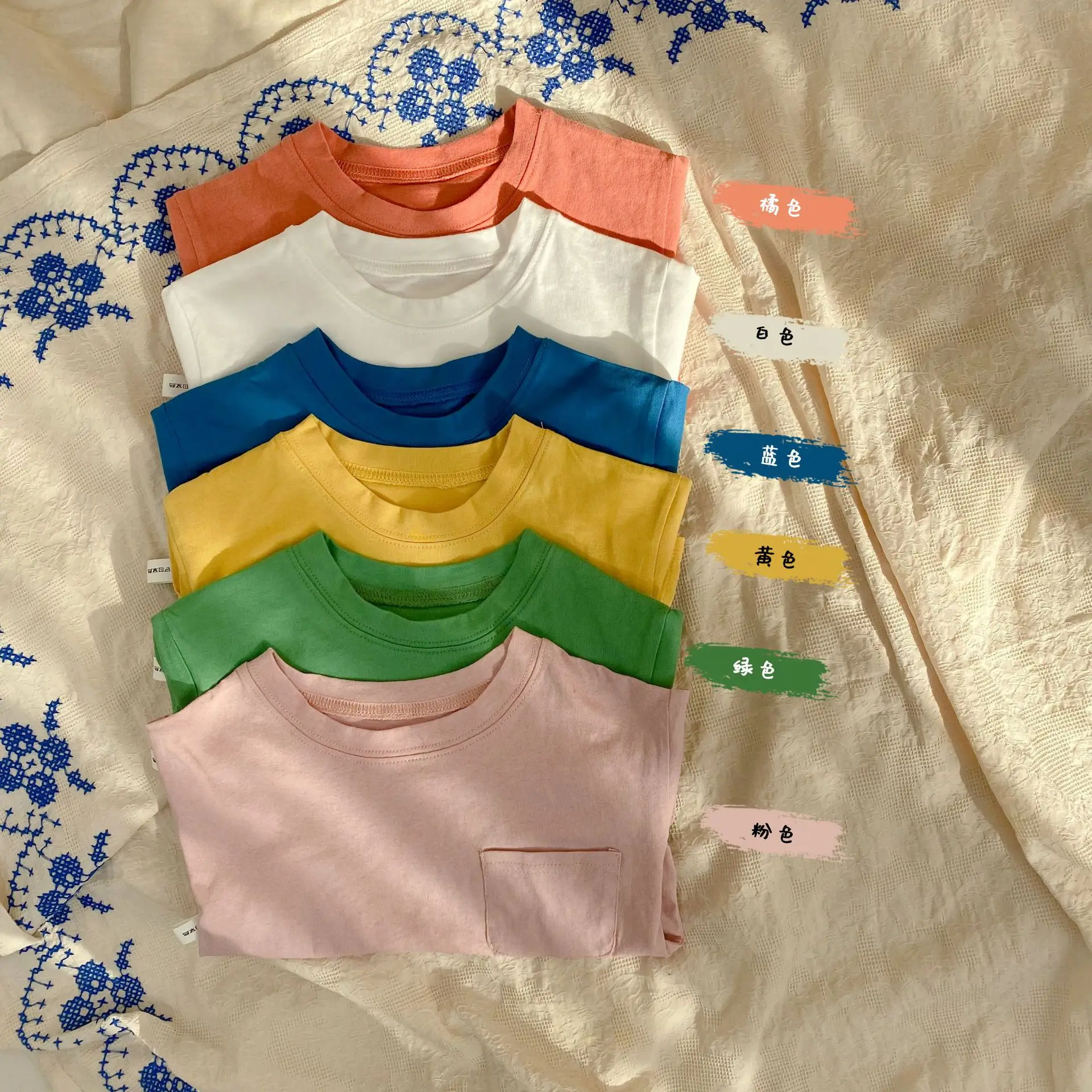 RiniLucia Kids Clothes New Arrival 2022 Summer 6 Color Cotton Soft Toddler Girls BoysLong Sleeve Brief Casual T-Shirt Unisex