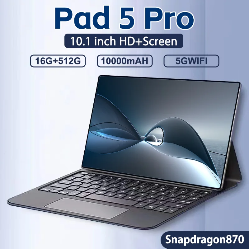 

Новый планшет Android Pad 5 Pro 10,1 дюймов HD 16G + 512 ГБ, планшетофон с двумя SIM-картами или Wi-Fi, планшеты Google Play для ноутбуков, ПК
