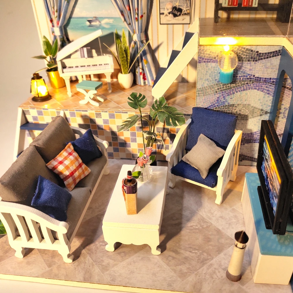 Набор для кукольного домика сделай сам деревянный миниатюрный с мебелью