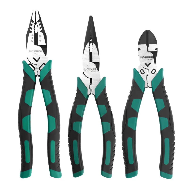 

4-in-1 Lineman Plier, Combination Pliers with Wire Stripper+Crimper+Cutter+Pliers+ Winding Function